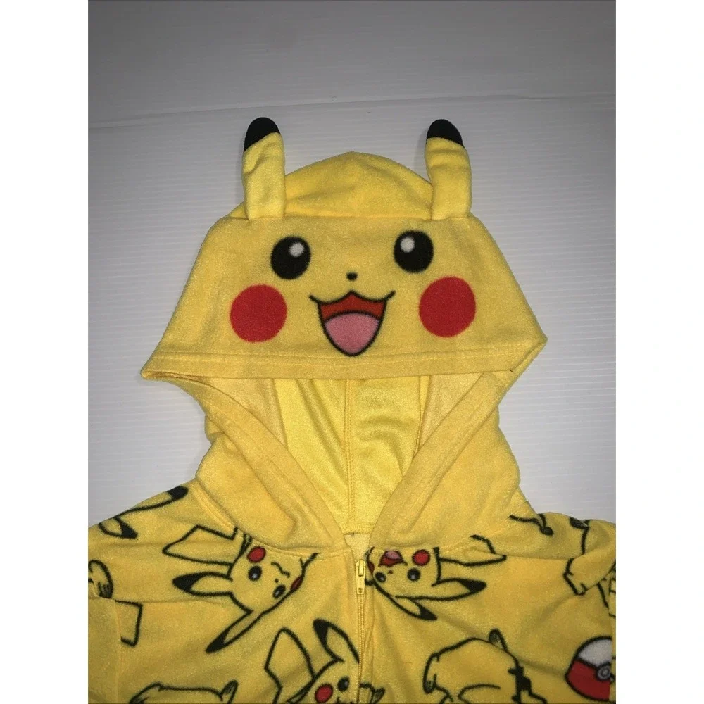 Pokemon Pikachu Hoodie Union Suit One Piece Pajamas 14-16 Boys Costume Cosplay